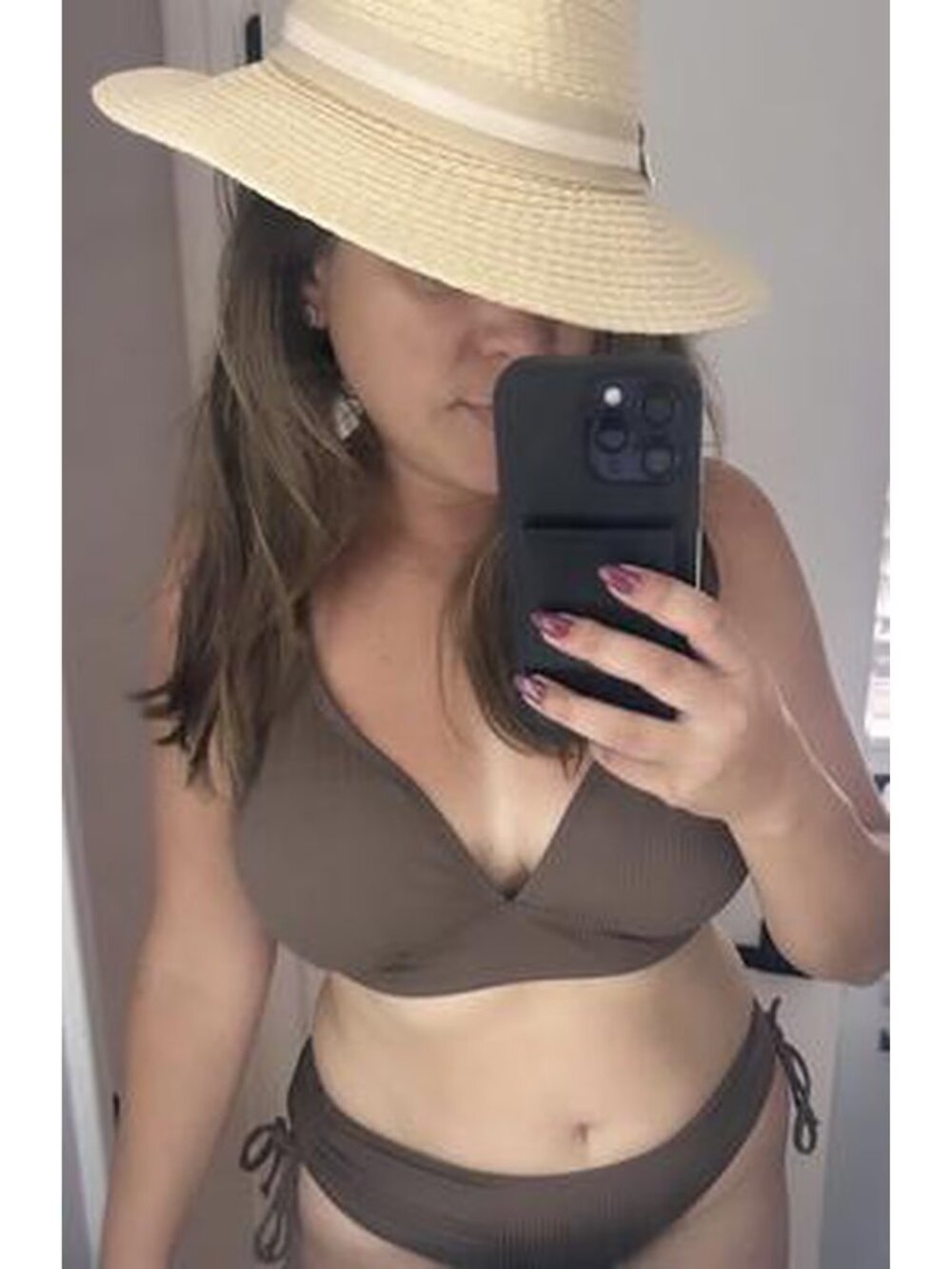 🤎 NWT Eytino Brown Ribbed High Waisted Bikini Set M - Picture 5 of 5
